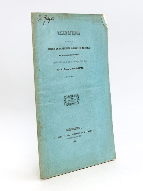 Observations au sujet de la Dissertation sur deux Rocs branlants …