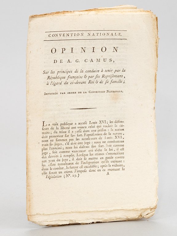 Opinion de A. G. Camus, Sur les Principes de la …
