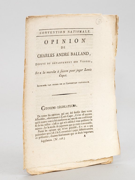 Opinion de Charles André Balland, Député du Département des Vosges, …