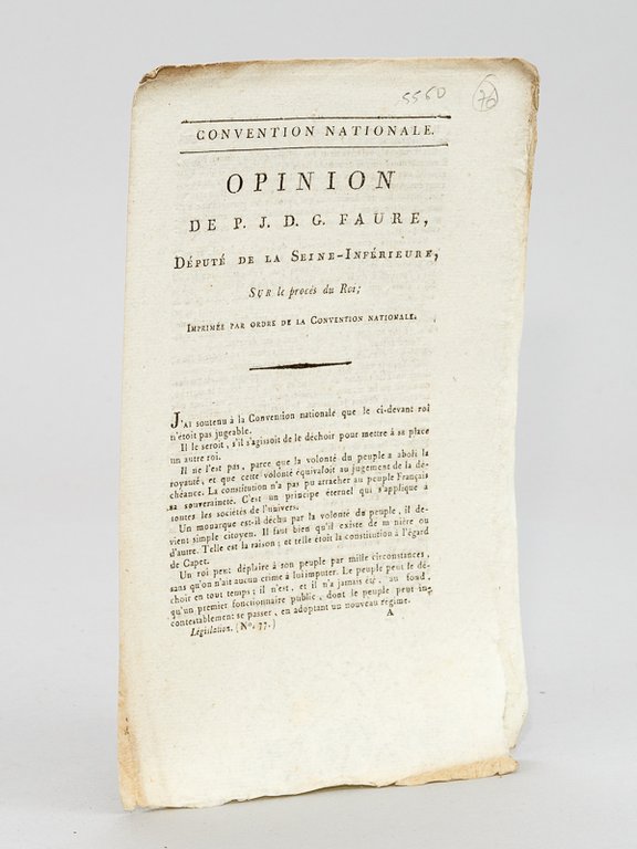 Opinion de P. J. D. G. Faure, Député de la …