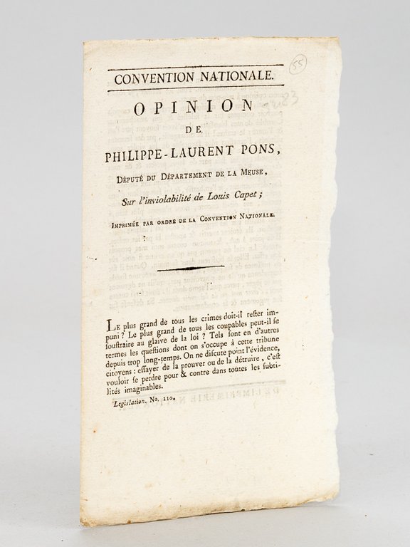 Opinion de Philippe-Laurent Pons, Député du Département de la Meuse, …