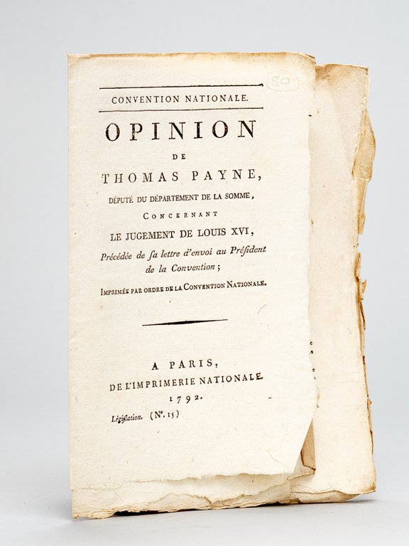 Opinion de Thomas Payne, Député du Département de la Somme, …