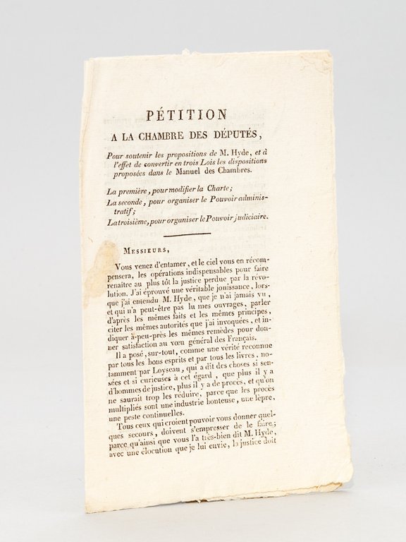 Pétition à la Chambre des Députés, pour soutenir les proposition …