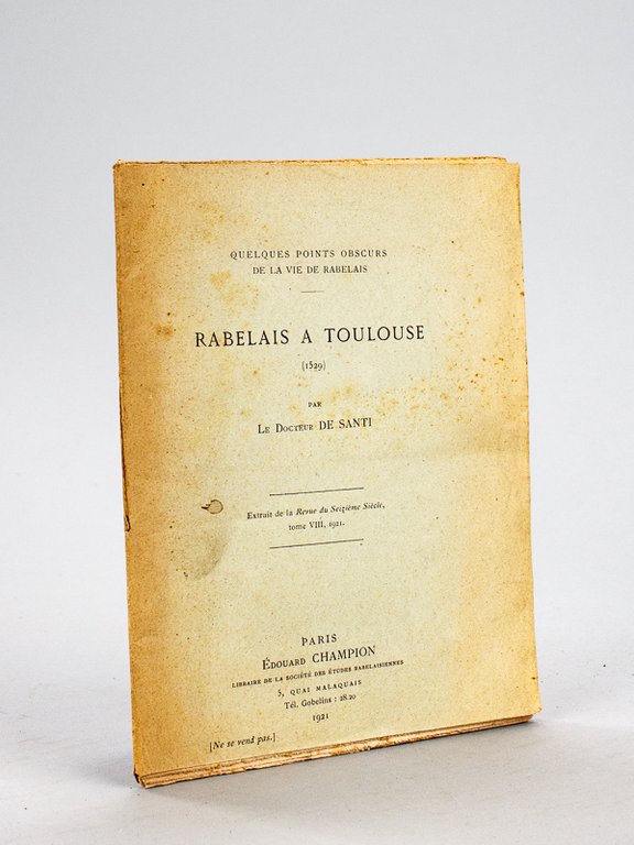 Rabelais à Toulouse (1529). Quelques points obscurs de la Vie … | Immagine Gallery 2