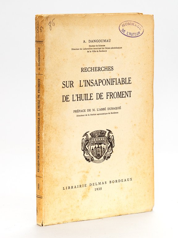 Recherches sur l'insaponifiable de l'huile de froment.