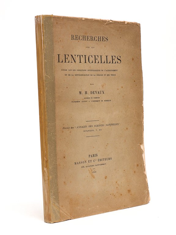 Recherches sur les Lenticelles. Etude sur les conditions physiologiques de …