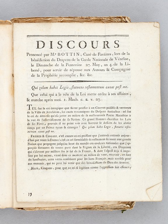 [ Recueil de 14 Discours originaux de Sébastien Bottin sur …