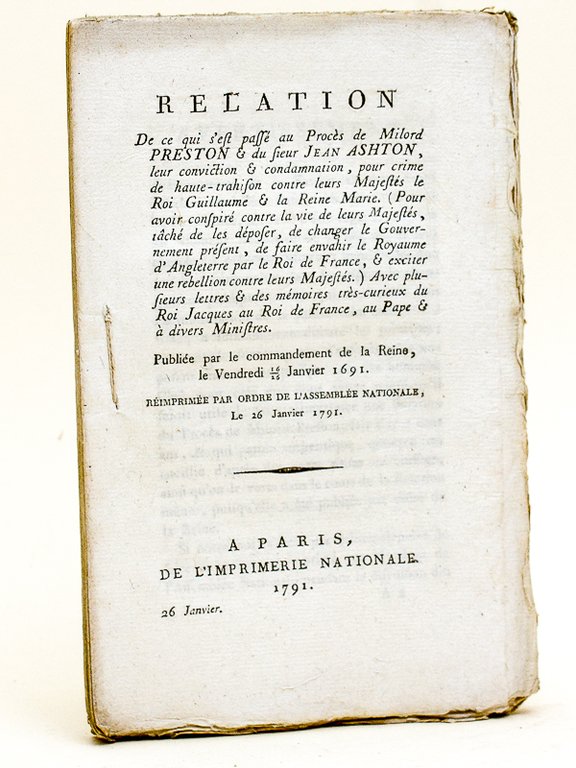 Relation de ce qui s'est passé au Procès de Milord …