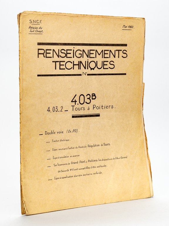 Renseignements techniques N° 4.03 B 4.03_2 Tours à Poitiers. Mai …