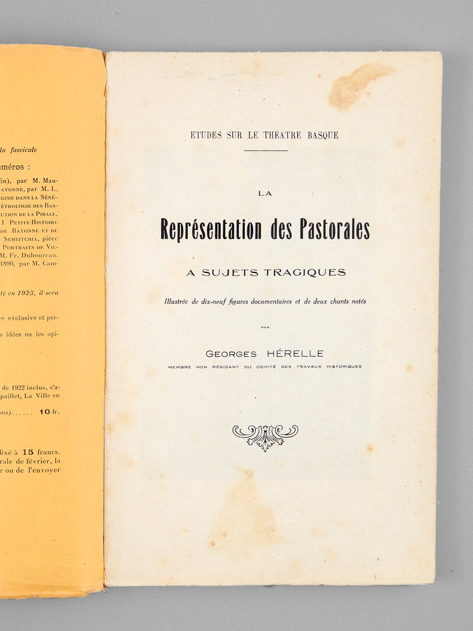 Représentation des Pastorales à sujets tragiques. Etudes sur le théâtre … | Immagine principale