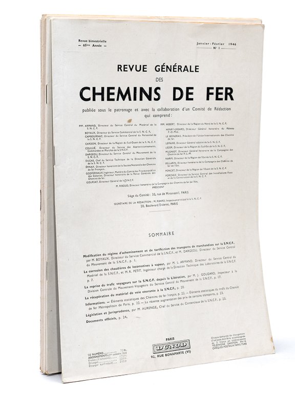 Revue Générale des Chemins de Fer. (Année 1946 - Soixante-Cinquième …