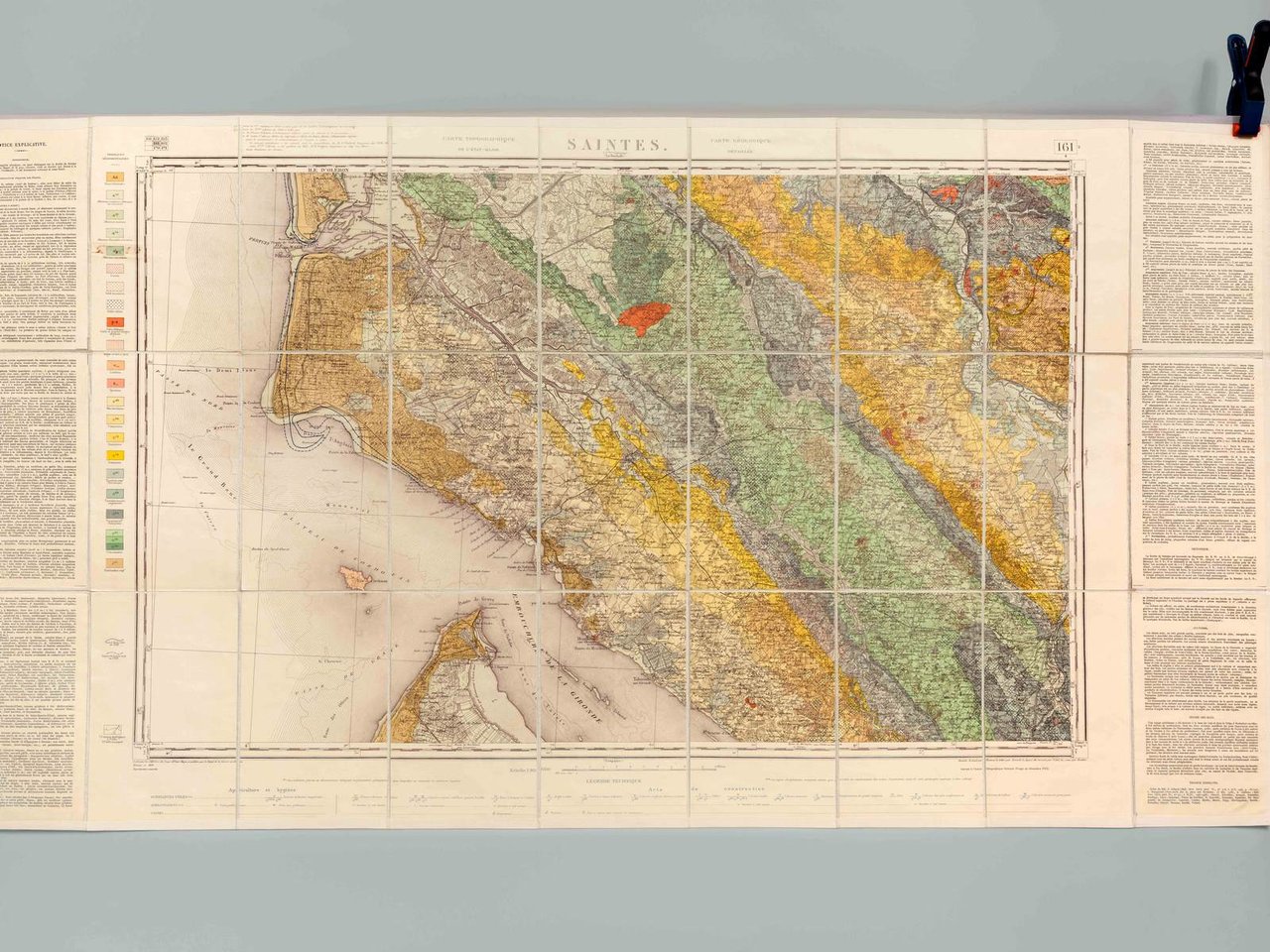 Saintes. Carte topographique de l'Etat-Major. Carte géologique détaillée