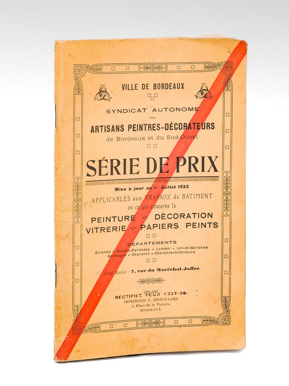 Série de Prix, mise à jour au 1er juillet 1932, …