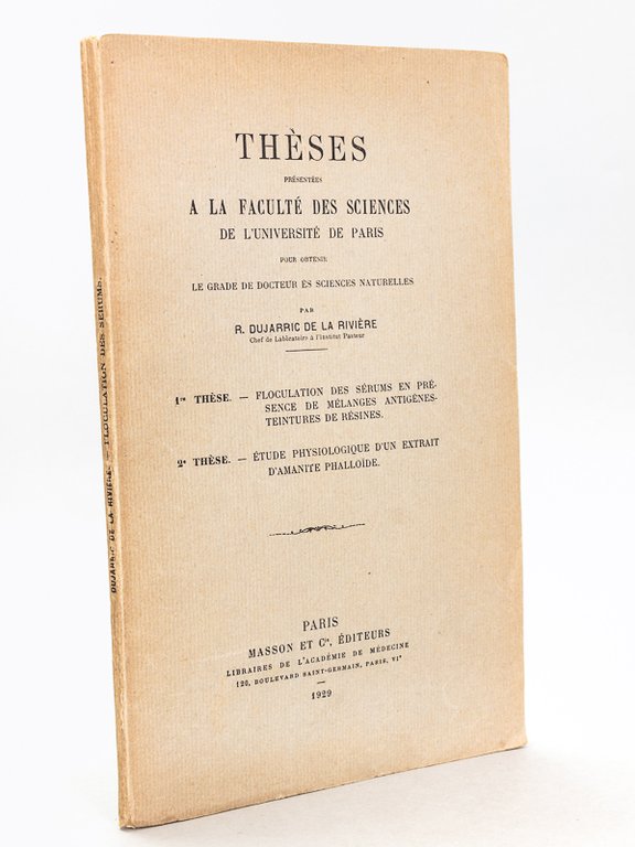 Thèses présentées à la Faculté des Sciences de l'Université de …