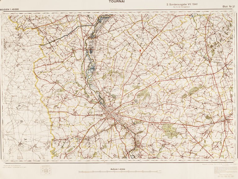 Tournai 1 : 40.000 Sonderausgabe VII 1941 Nur für Dienstgebrauch. …