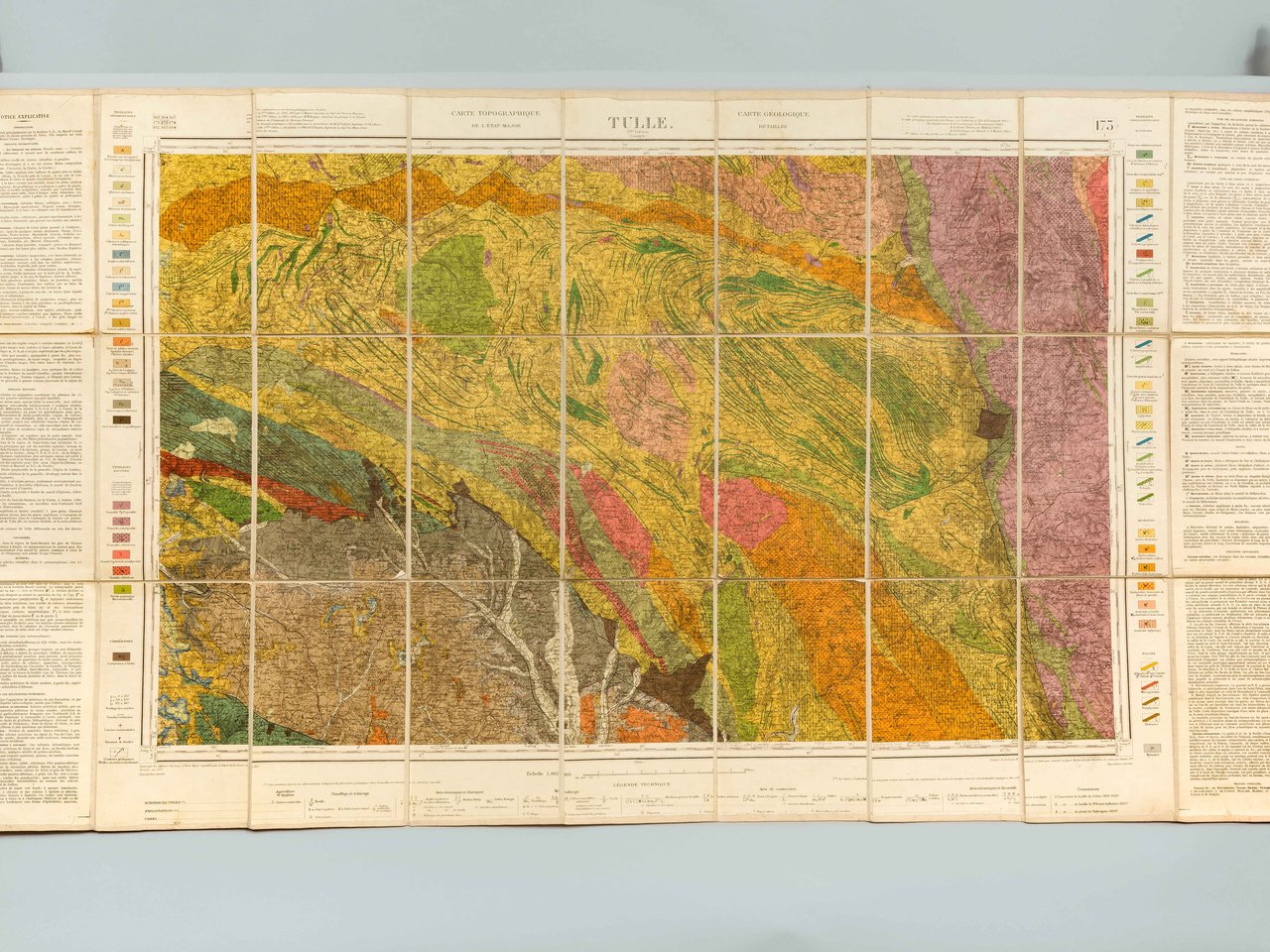 Tulle. Carte topographique de l'Etat-Major. Carte géologique détaillée