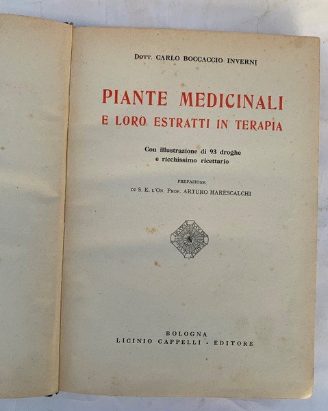 Piante medicinali e loro estratti in terapia
