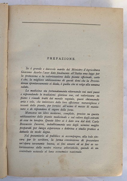Piante medicinali e loro estratti in terapia