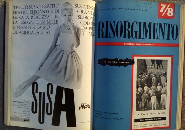 Risorgimento periodico Della resistenza anno 1960 rilegato