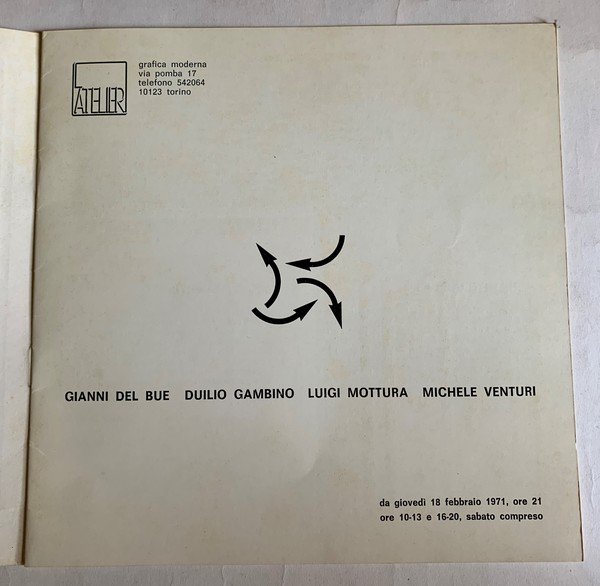 l'Atelier grafica moderna torino / GIANNI DEL BUE DUILIO GAMBINO …