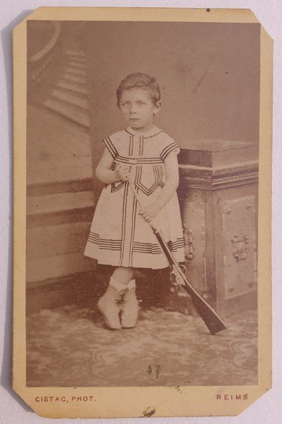 Albumina carte da visite fotografo Cistac Reims 1890 circa