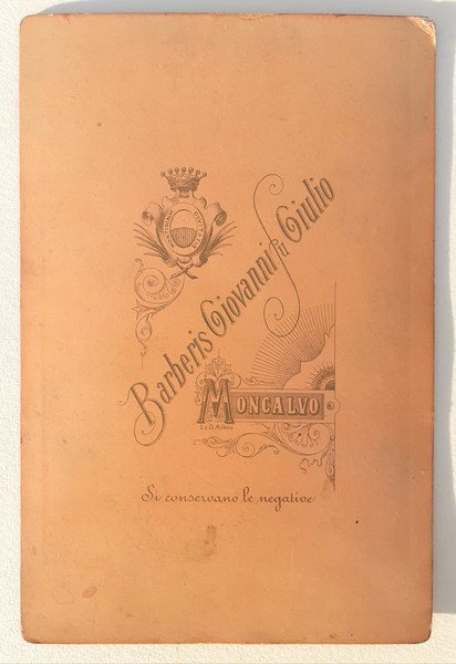 Albumina fotografo Barberis Giovanni fu Giulio Moncalvo 1890 circa