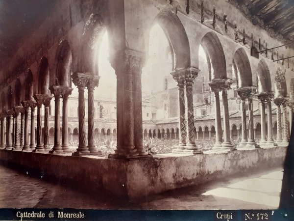 Fotografia originale Monreale fotografo Giovanni Crupi Taormina 1890 circa