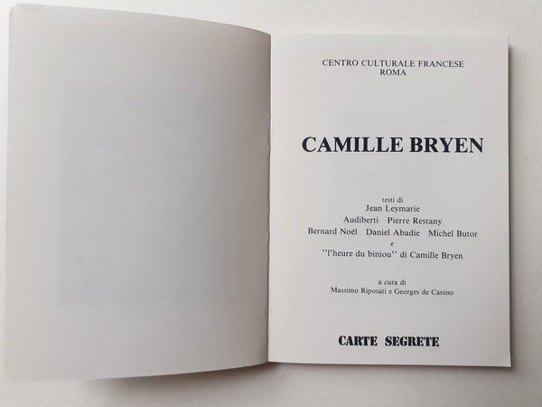 Camille Bryen edito da Carte Segrete nel 1981