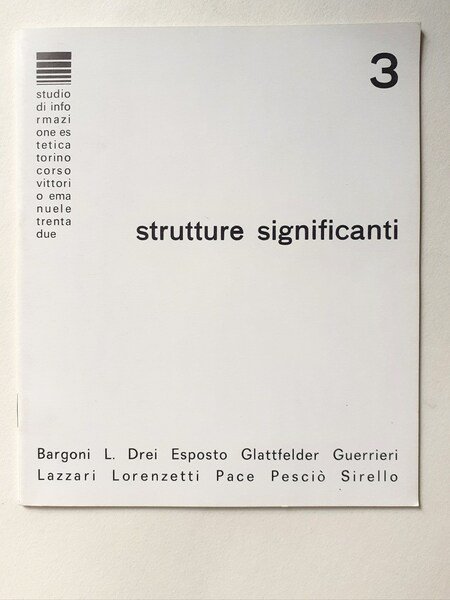 strutture significanti 3 "studio di informazione estetica " Torino 1966