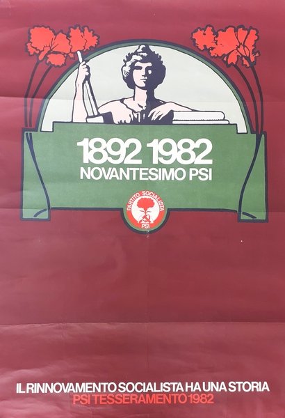 Poster "1892-1982 novantesimo PSI" design Ettore Vitale