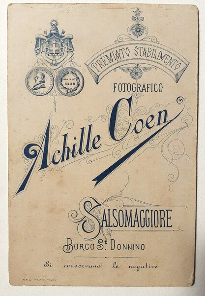 Albumina fotografo Achille Coen 1890 circa
