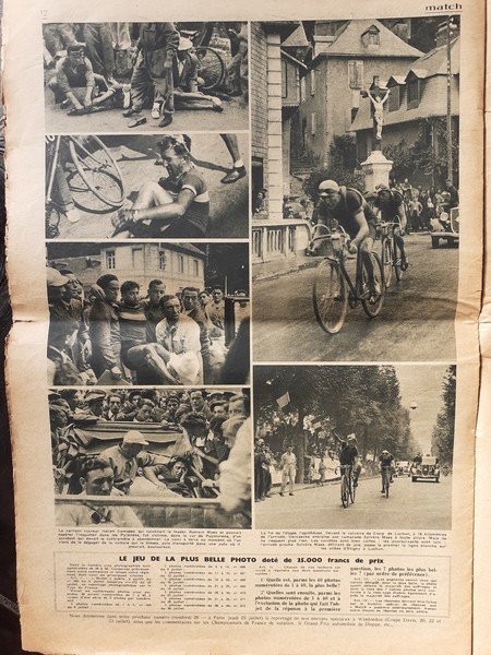 Rivista Match l'intran Tour de France Luglio 1935 Caduta e …