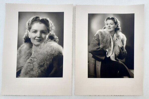 Due ritratti originali fotografo Enea Mangini Torino 1948 circa