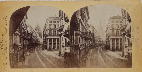 Veduta stereoscopica riferita a Milano antecedente al 1860