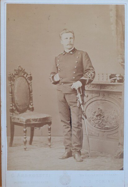 Albumina ritratto militare del fotografo G. Ambrosetti 1872 circa