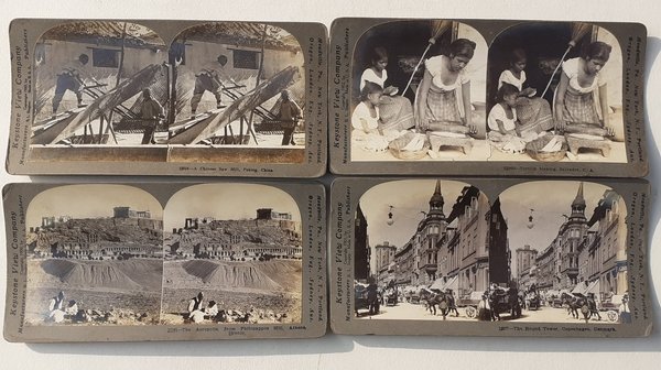 Keystone View Company lotto 4 stereofotografie 1905 circa