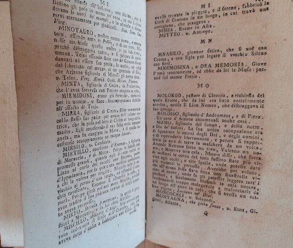 Dizionario delle "favole" per uso delle scuole 1784