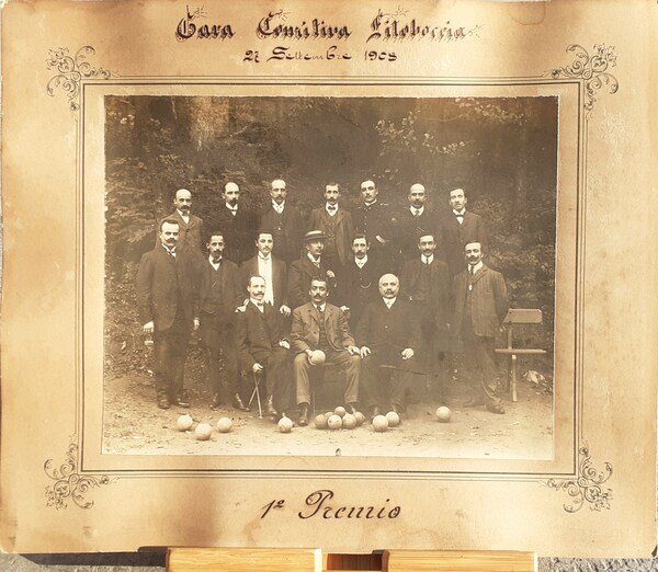 Fotografia "Gara Comitiva Filoboccia" Torino 1908