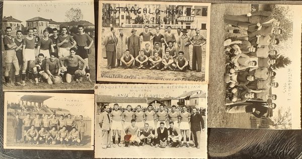 Cinque fotografie Squadra Calcistica " Astragalo" Torino 1943/44