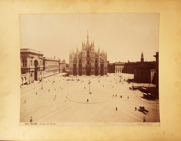 Albumina Milano Piazza del Duomo - Edizioni Brogi 1882 circa