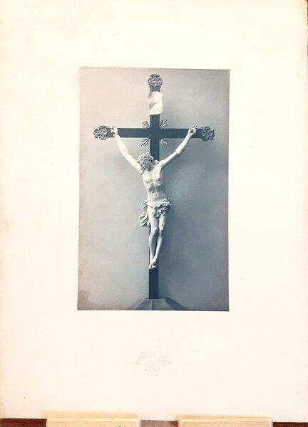 Fotografia originale Crocifisso - Fotografia Subalpina Torino 1910 circa