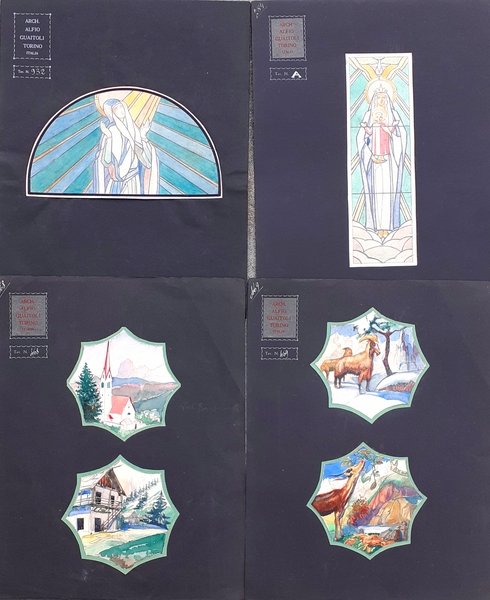 27 Disegni originali per vetrate Arch. Alfio Guaitoli anni '30