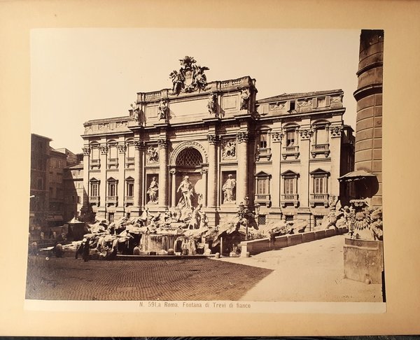 Albumina originale Roma Fontana di Trevi 1880 circa