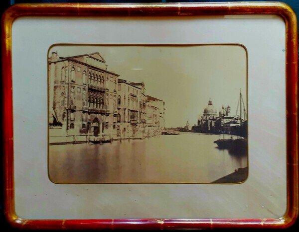 Albumina originale Venezia Canal Grande Antonio Perini fotografo 1858 ca