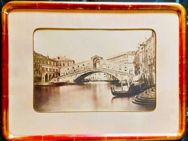 Venezia Albumina originale Ponte di Rialto Fotografo Antonio Perini 1858 …