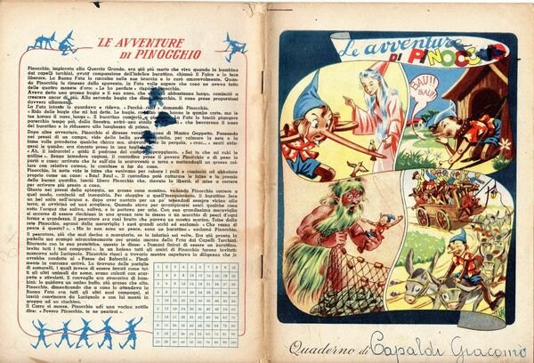 quaderno a quadri "Le Avventure di Pinocchio"