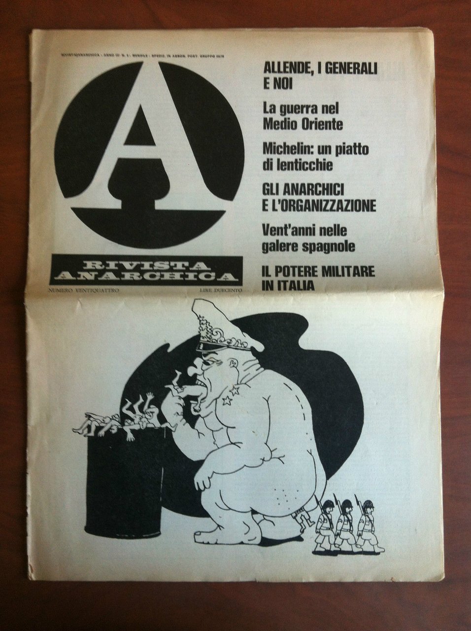 A - Rivista Anarchica Anno III n^ 8 Ottobre 1973 …