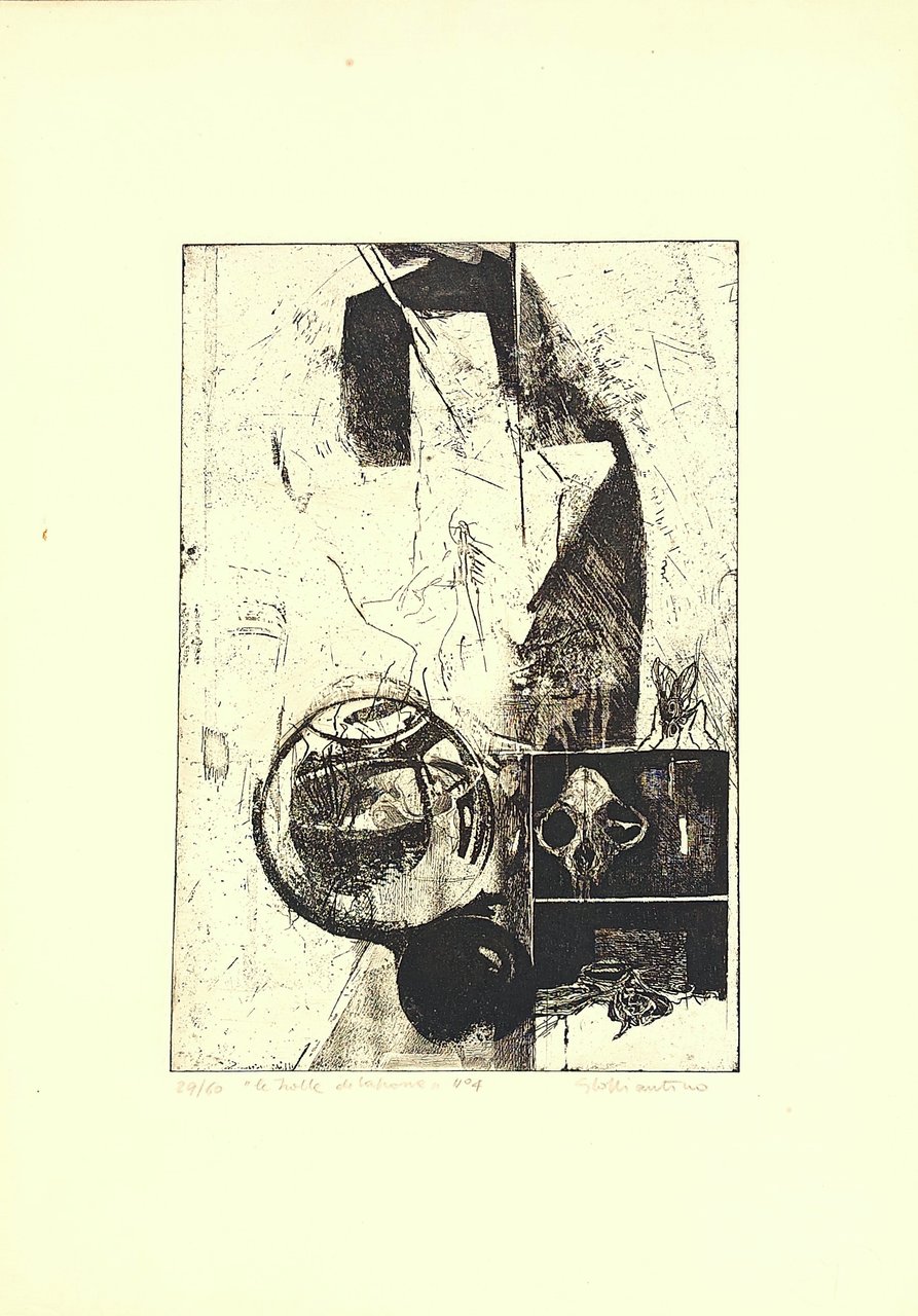 Acquaforte-acquatinta "Le bolle di sapone" N^ 4