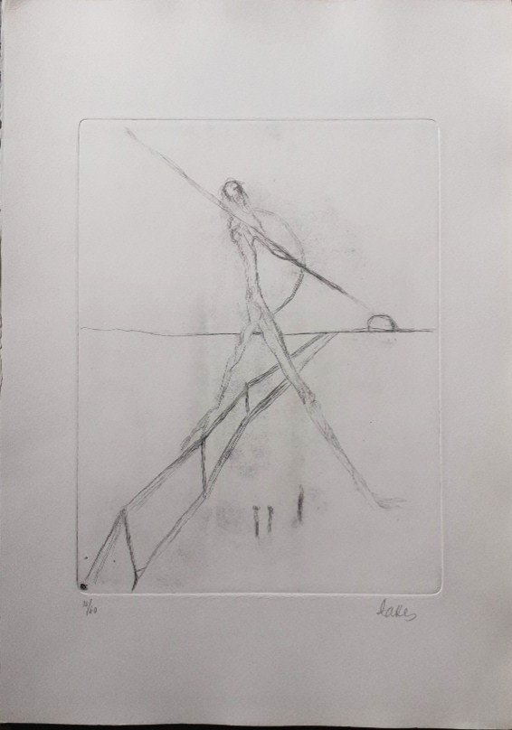 Acquatinta di Mario Lattes serie Don Chisciotte