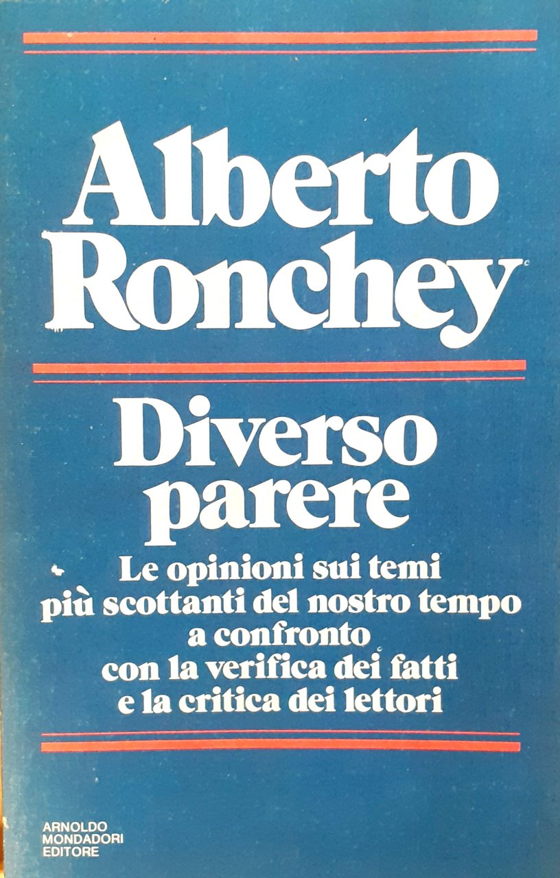 Alberto Ronchey Diverso parere Mondadori 1983 | Immagine principale